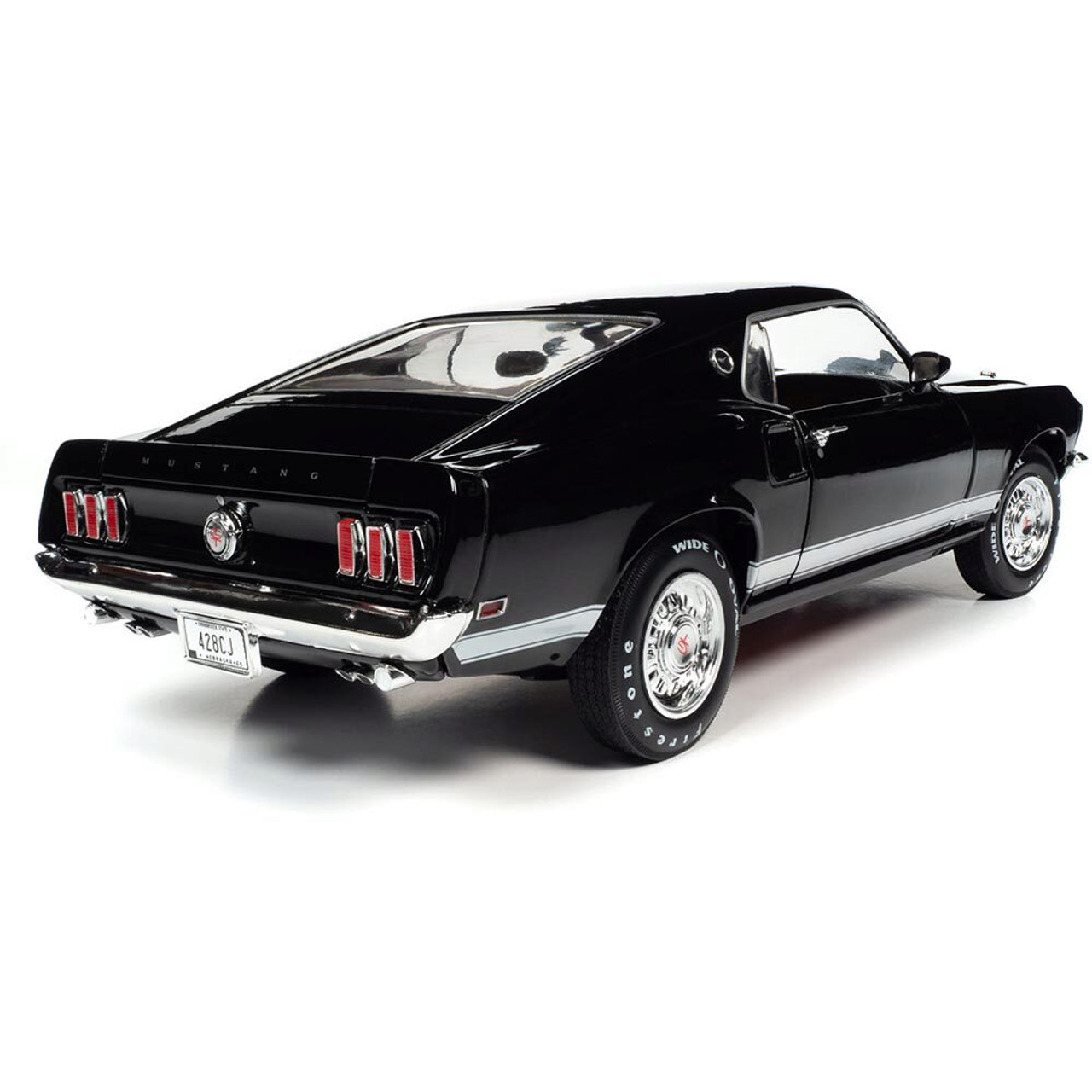 Ford MUSTANG Gt 2+2 1969 Noir Maquette de Voiture 1:18 Auto World