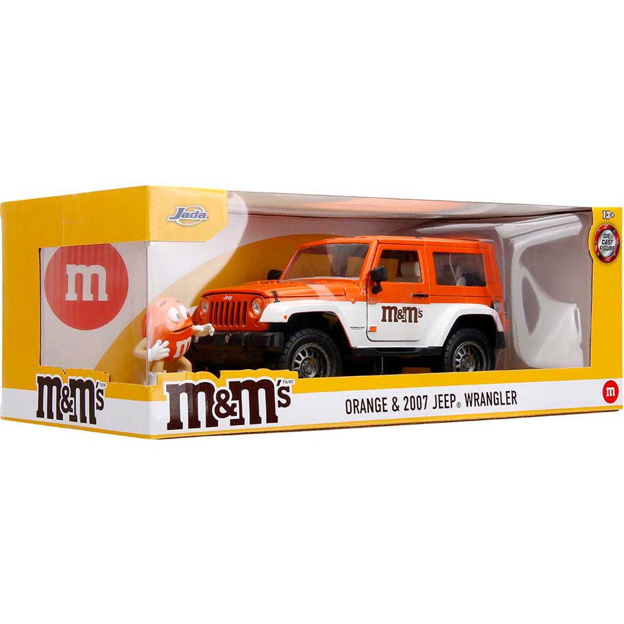 2007 Jeep Wrangler with Orange M&M's Figure 1:24 Scale Diecast Model Truck  by Jada Toys