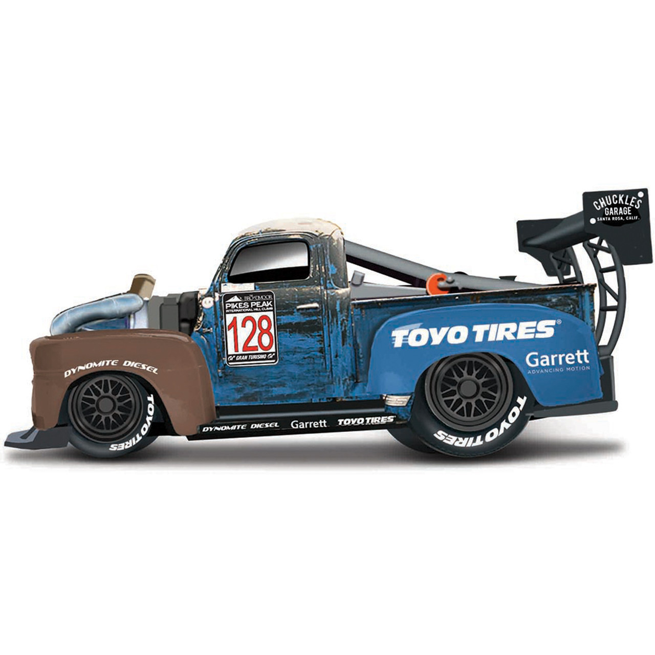 1949 Chuckles Gar Old Smokey Ford F-1 Pickup Muscle Machines - Blue 1:64  Scale Diecast Model Truck by Muscle Machines