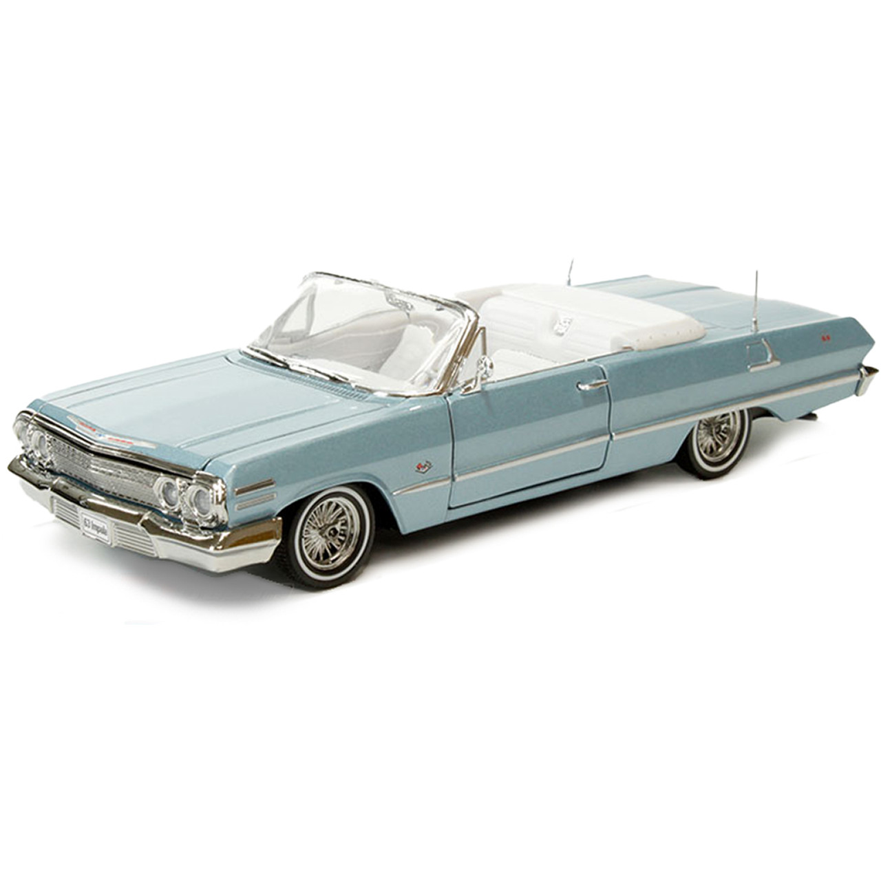 1963 Chevrolet Impala SS Convertible Low Rider Light Blue | Welly