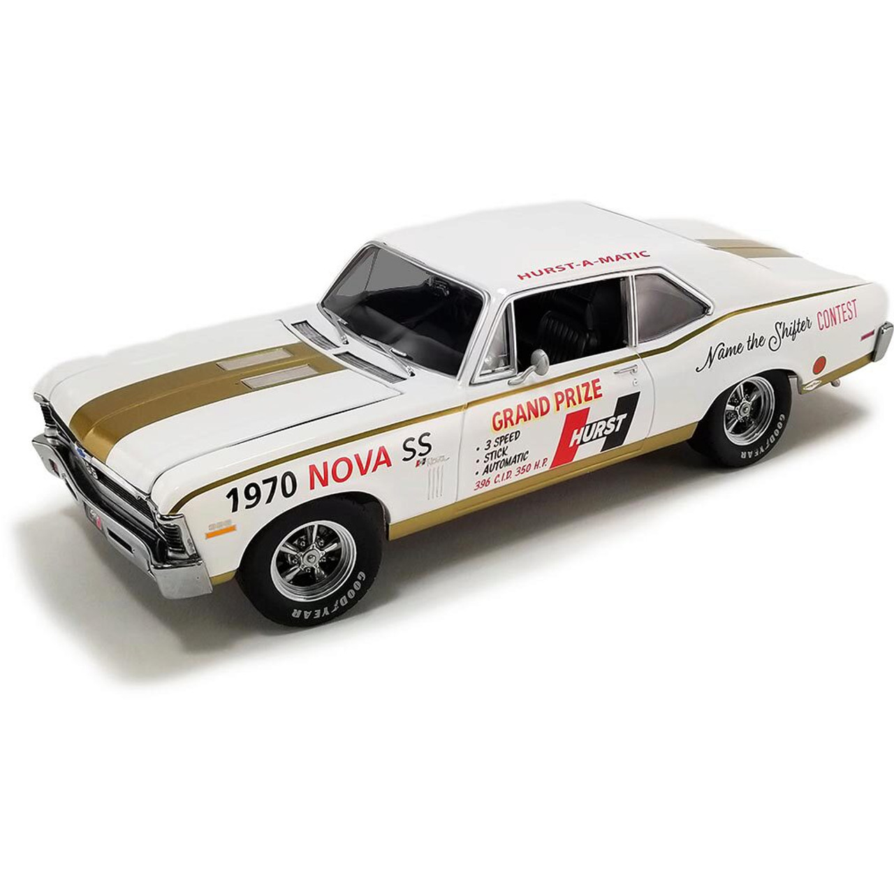 1970 Chevrolet Nova SS 54th International 500 Mile Sweepstakes 1:18 Hurst  Performance Grand Prize Car 1:18 Scale Diecast Replica Model by GMP