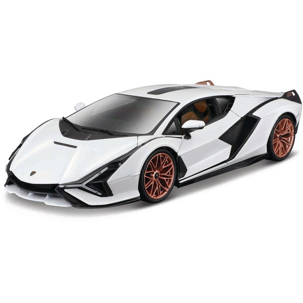 Lamborghini Sian FKP37 - White/Black 1:18 Scale Diecast Model Car by Bburago