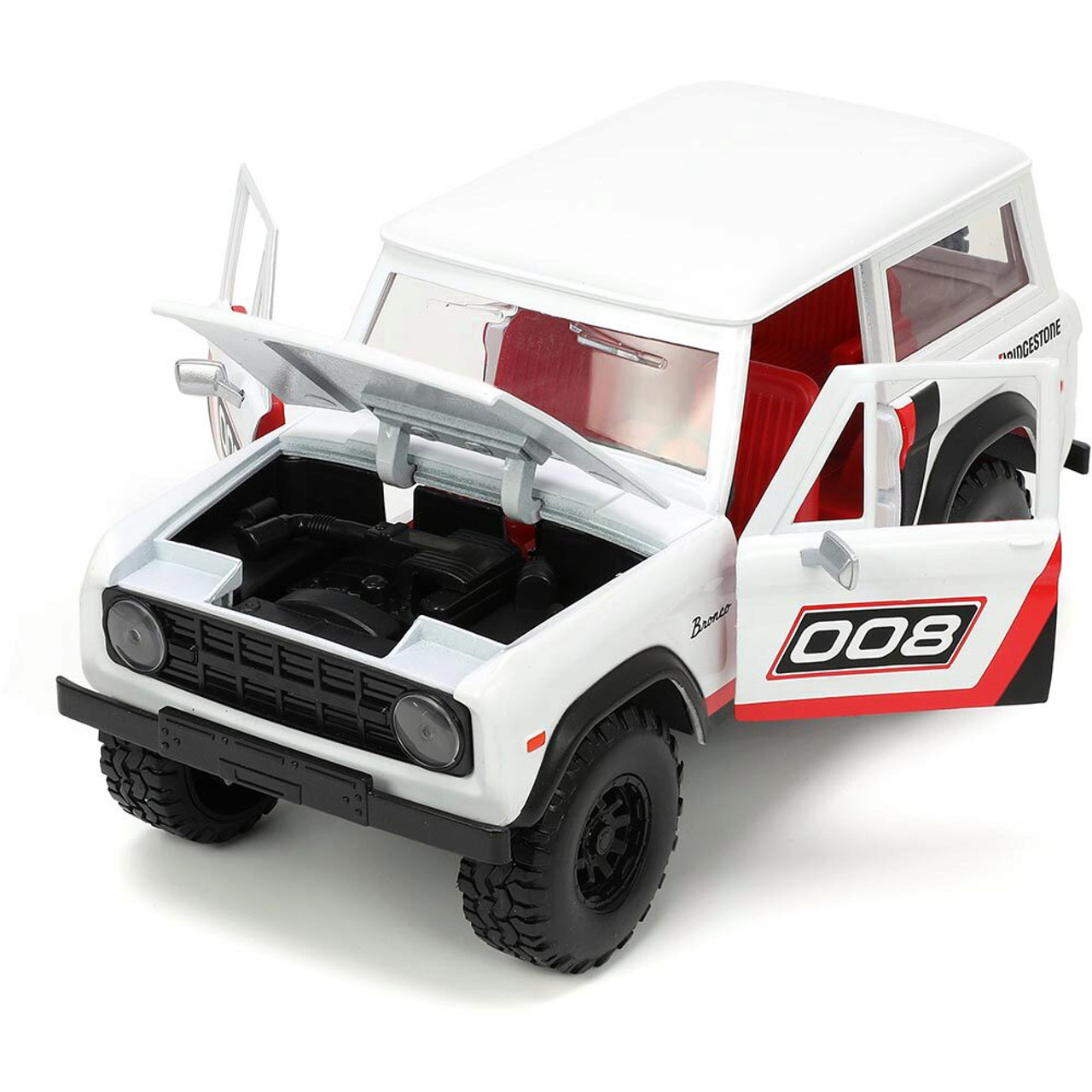 1973 Ford Bronco - White W/Rack 1:24 Scale Diecast Model Truck by Jada Toys