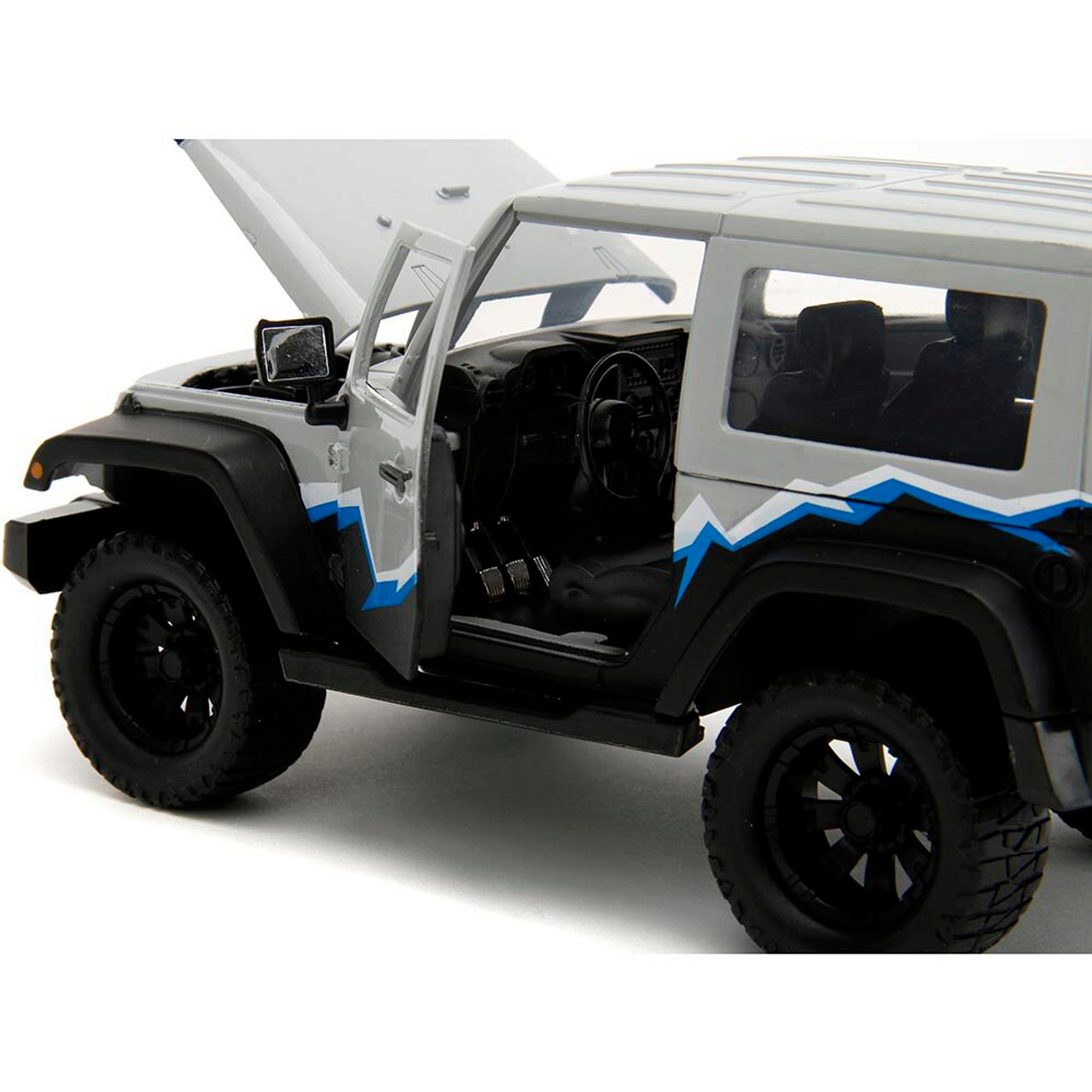 2007 Jeep Wrangler - Gray W/Rack 1:24 Scale Diecast Model Truck by Jada Toys