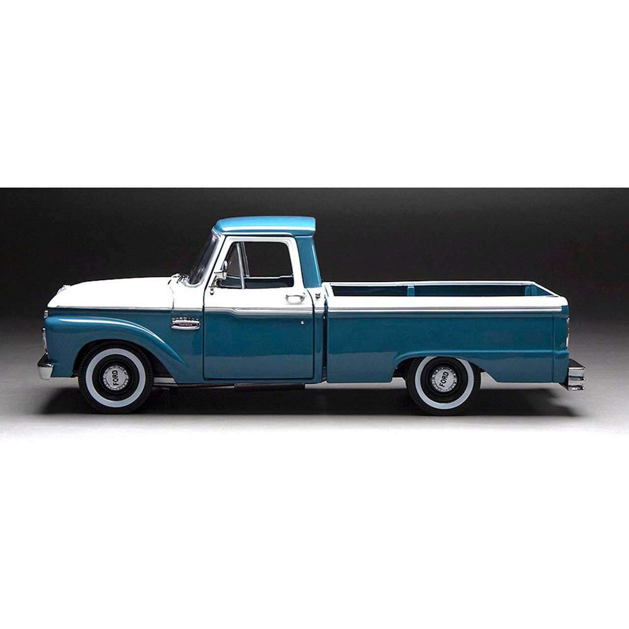 1965 Ford F-100 Custom Cab Pickup - Blue & White 1:18 Scale Diecast Model  Truck by Sunstar