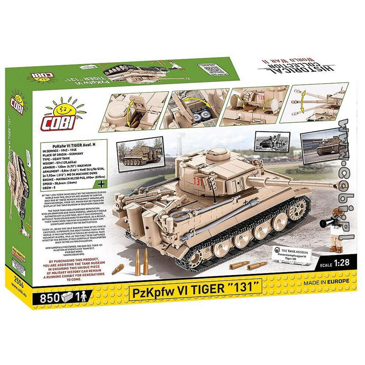 Pzkpfw VI Tiger 131 Tank Building Block Model 850 Pieces