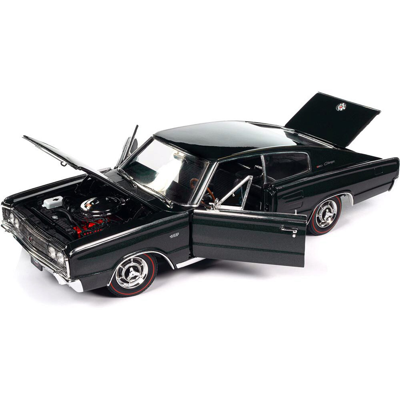 1966 Dodge Charger Hardtop (MCACN) - GG1 Dark Green 1:18 Scale Diecast  Model Car by American Muscle - Ertl