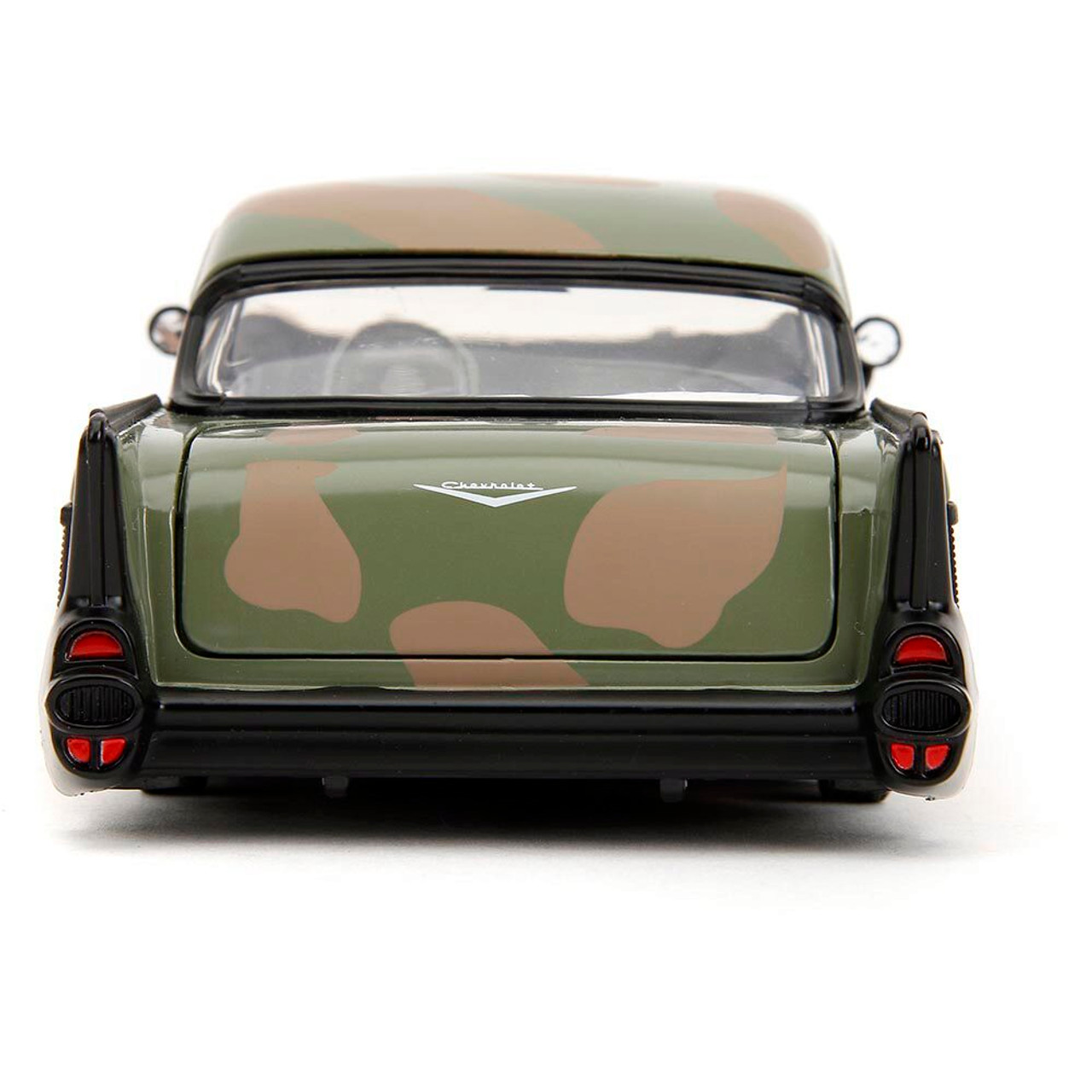 1957 Chevy Bel Air Military Shark Mouth Diecast Model Car