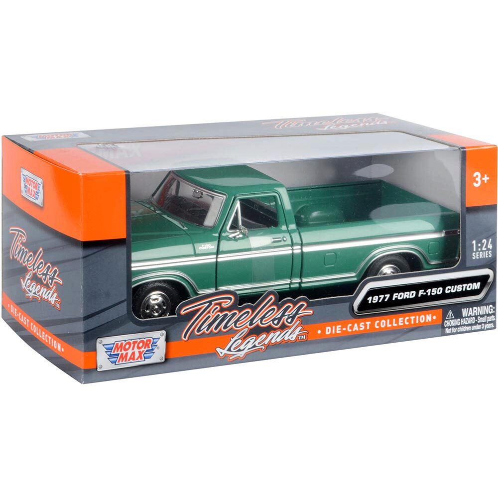 1977 Ford F-150 Custom Pickup Jade Glow Diecast Model Truck | Motormax