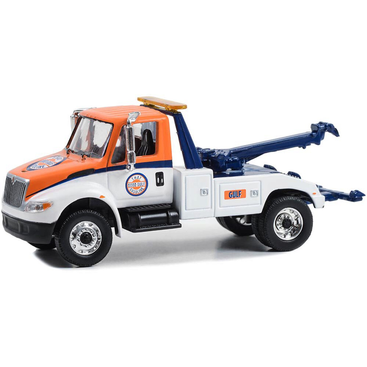 International Durastar 4400 Tow Truck - Gulf Oil “That Good Gulf Gasoline”  1:64 Scale Diecast Model Truck by Greenlight