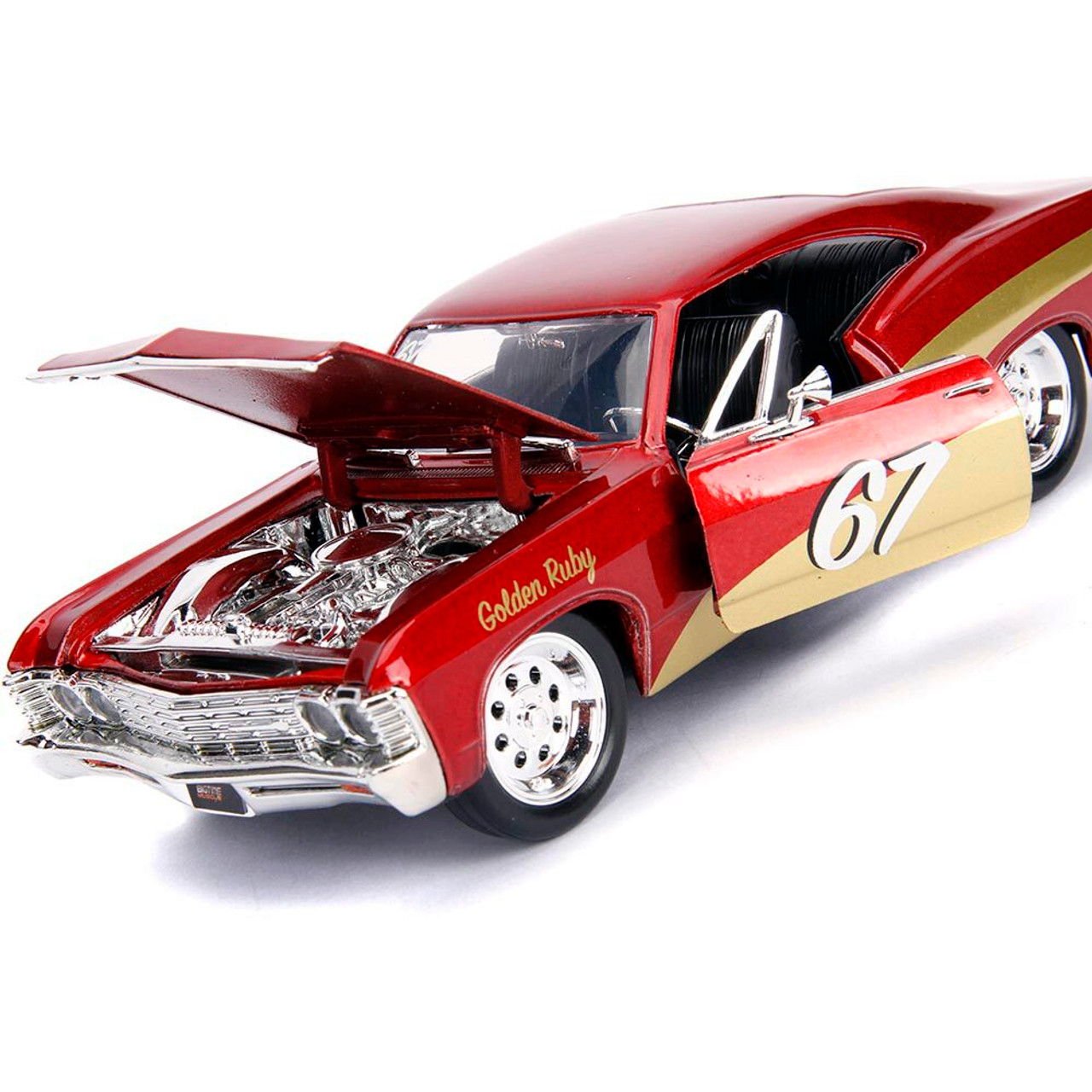 Jada 1967 シボレーインパラgolden ruby 1967 Chevy Impala 2-Door #67 Golden Ruby Diecast Model Car
