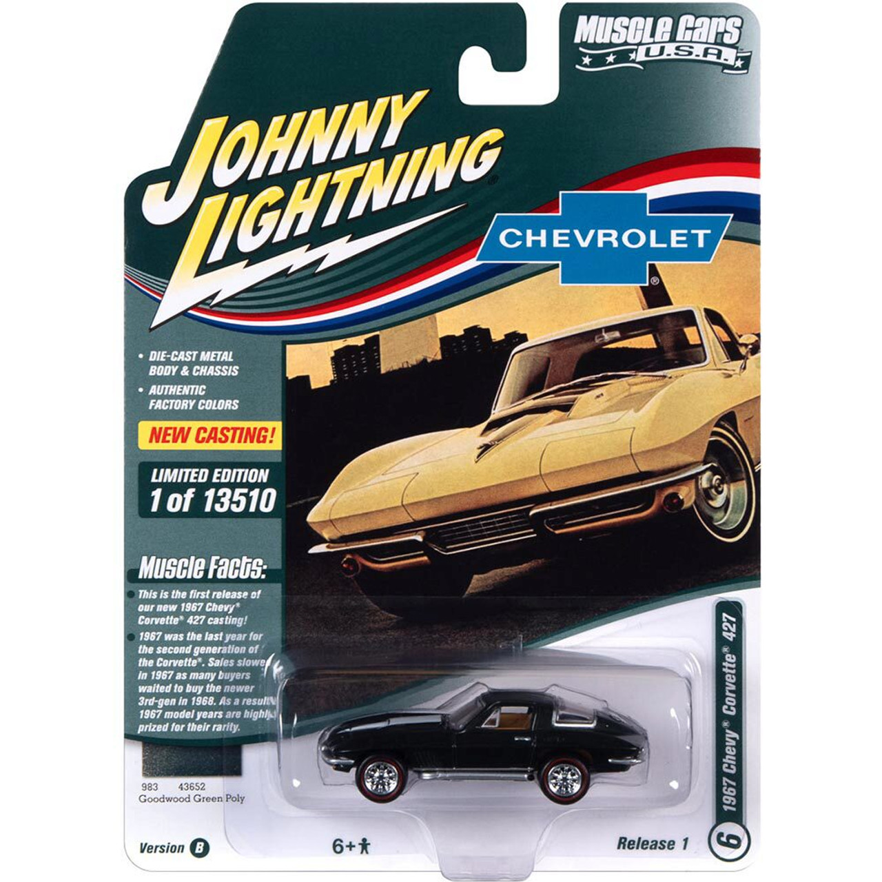 1967 Corvette-Green Poly w/White Stinger Stripe | Johnny