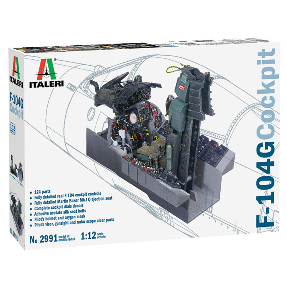 ITALERI F-104 G COCKPIT 1/12 イタレリ F-104G Cockpit 1/12 Kit Plastic Model Kit | Italeri