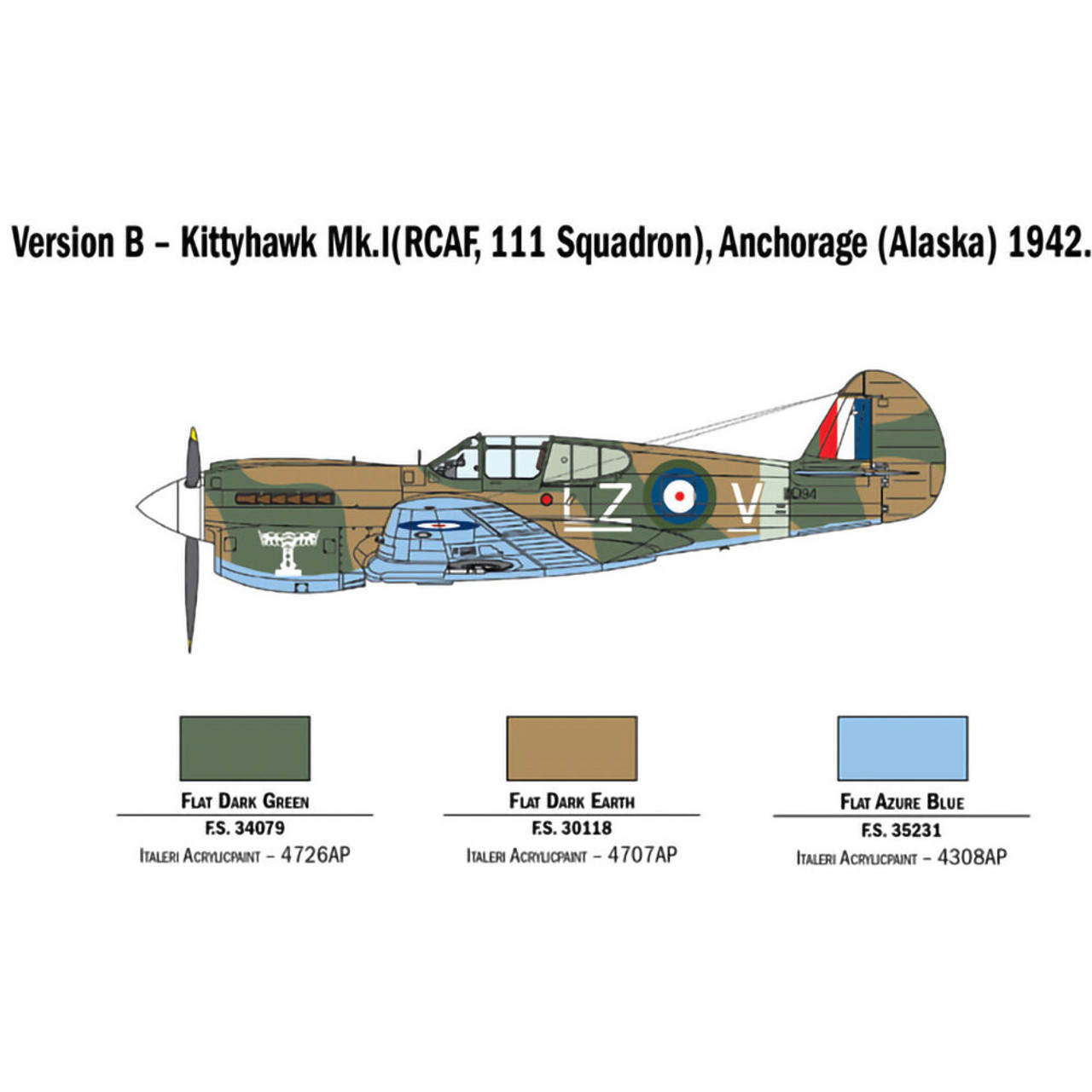 P-40 E/K Kittyhawk 1/48 Kit 1:48 Scale Diecast Model by Italeri ...