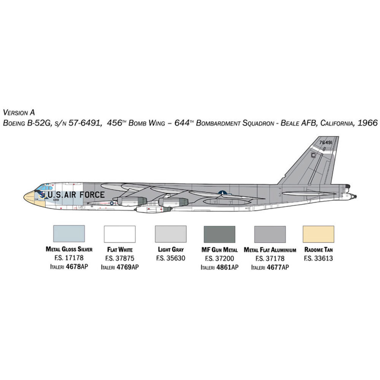 航空機・ヘリコプター Italery B-52G Stratofortress 1/72 B-52G Stratofortress With Hound Dog 1/72 Kit | Italeri