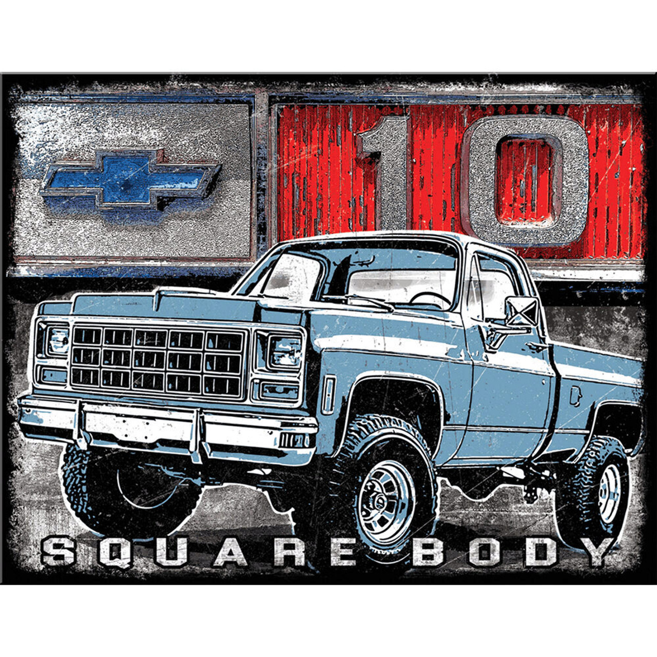 Chevy C-10 Squarebody Metal Sign Metal Sign | Desperate
