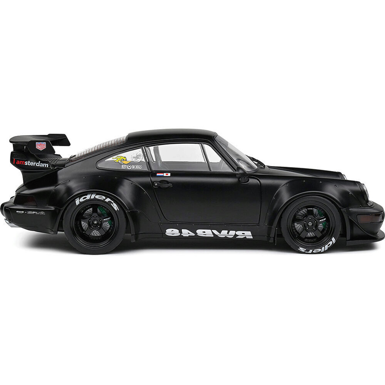 RWB 911 1/18 Diecast マットブラックモデル 1/18 AUTOart Porsche 911 RWB 993 (MATT BLACK/GOLD WHEELS