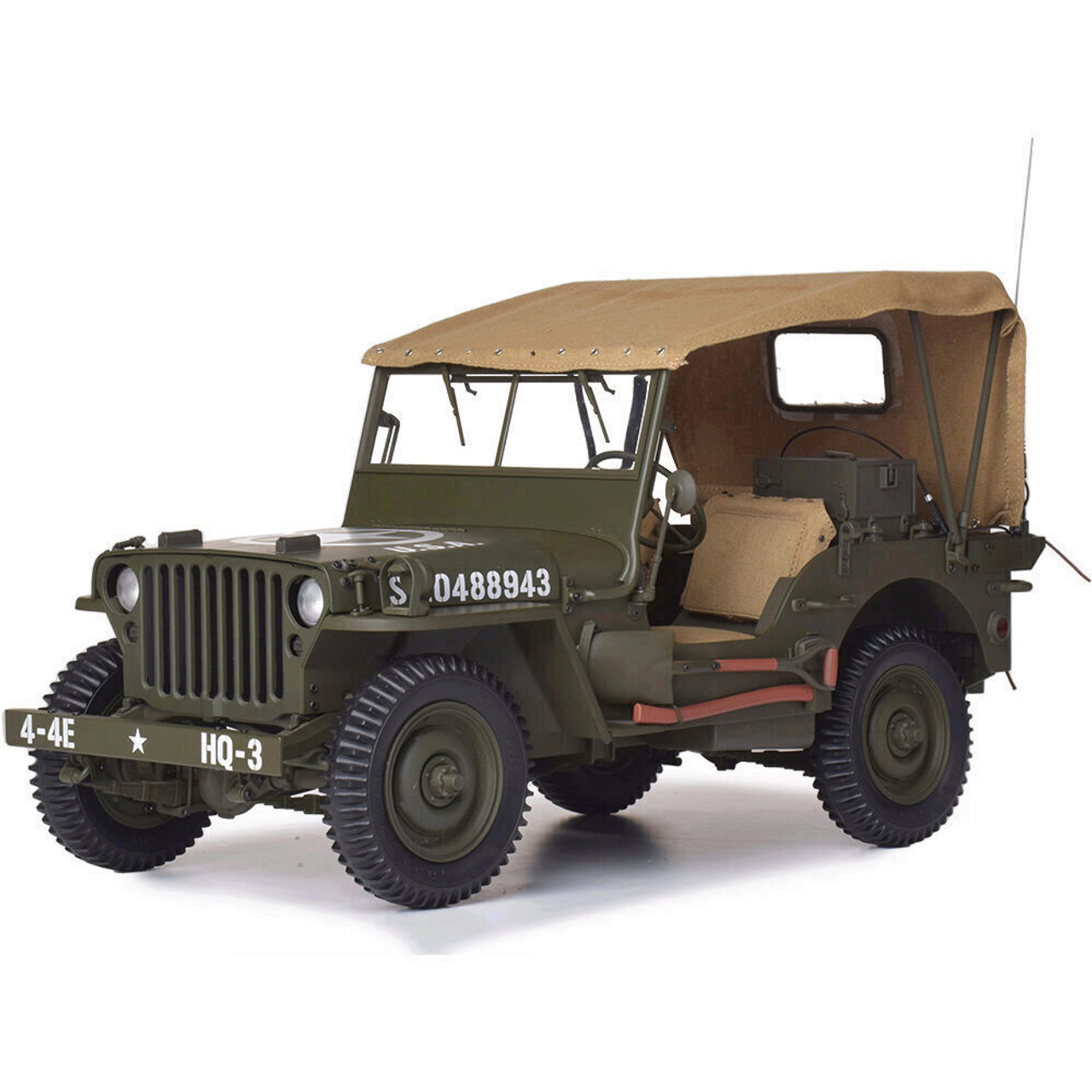 Willys MB Jeep & Trailer Large Scale Diecast Model Kit 1:8