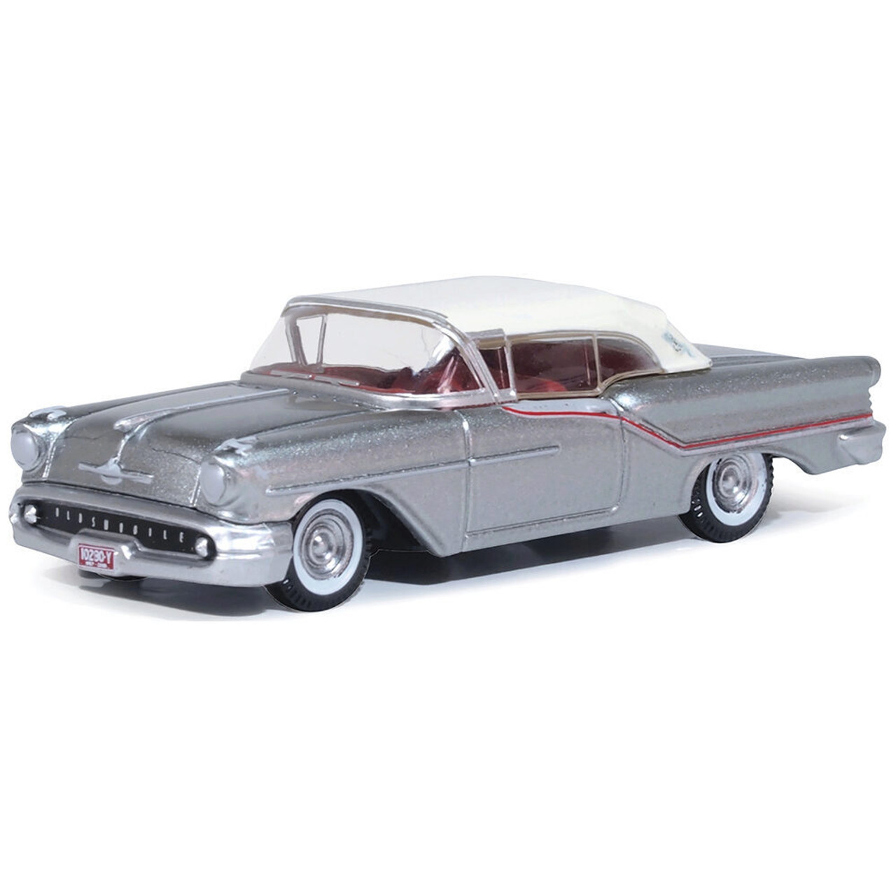 メル様LITTLE ONE VINTAGE POINTED FLAT 1957 Oldsmobile 88 Convertible Juneau Gray / White / Red