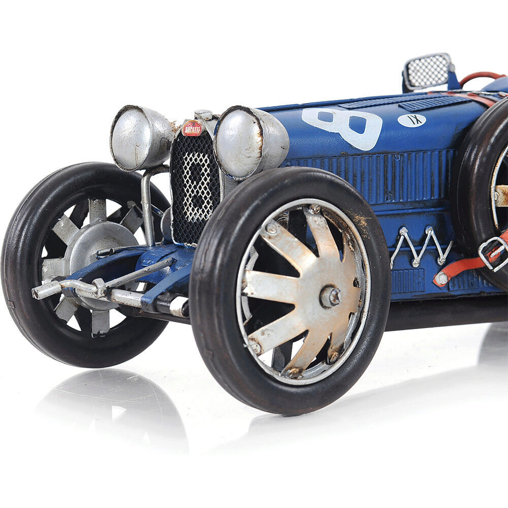 Vintage Type 35 Race Car Metal Sculpture | Old Modern Handicraft