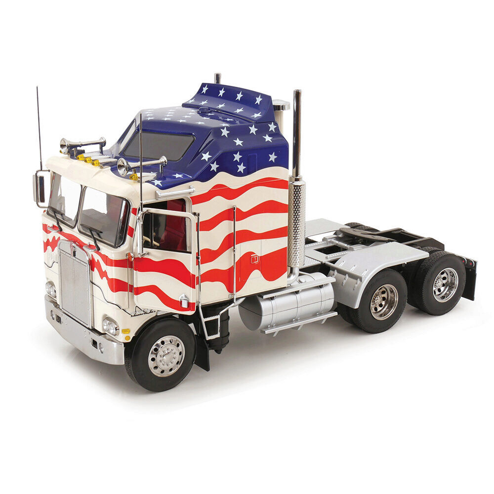 Camion Kenworth W900 Stars & Stripes 1975 - Modèle Réduit 1:18 Road Kings - Blanc Bleu Rouge - Métal Die-Cast