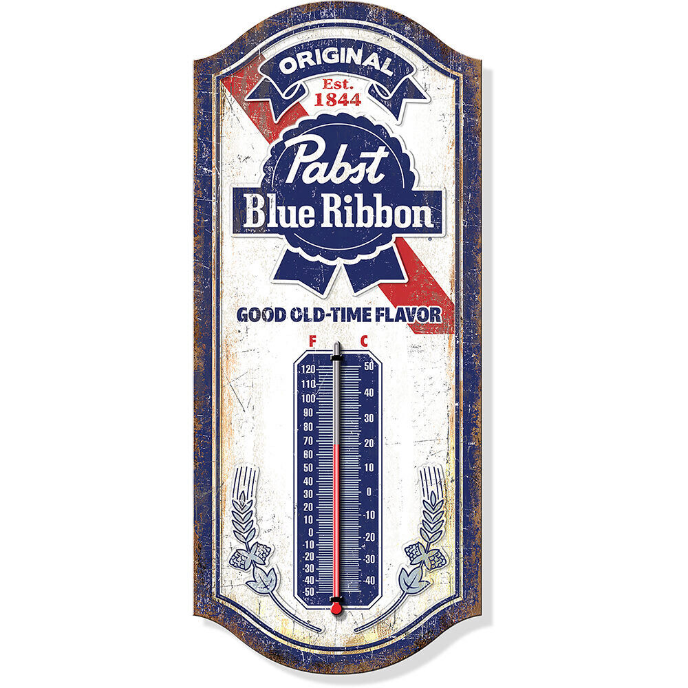 Vintage Wall Decor Pabst Blue Ribbon Beer Tin Sign - 12.5x16 Inch