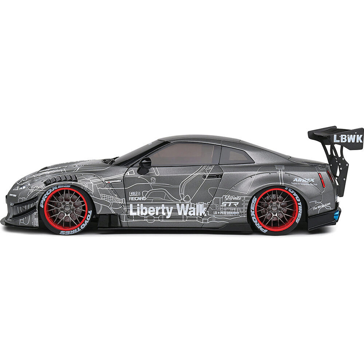 LIBERTY WALK LB★WORKS Nissan GT-R Black Liberty Walk LB-WORKS Type-1.5 Widebody Kit for R35 Nissan GT-R