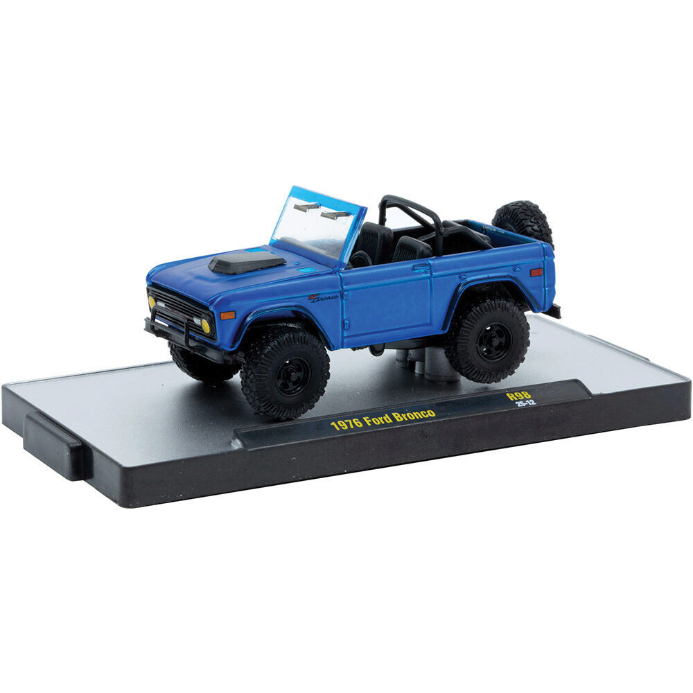 1976 Ford Bronco Blue Top Down Diecast Model Truck | M2 Machines