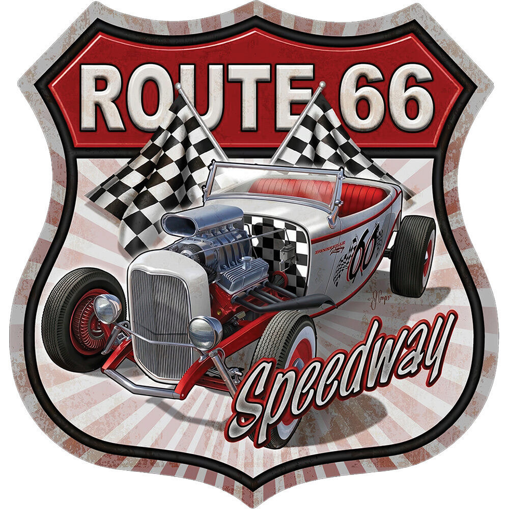 Route 66 Speedway Metal Sign Wall Sign | Desperate Enterprises