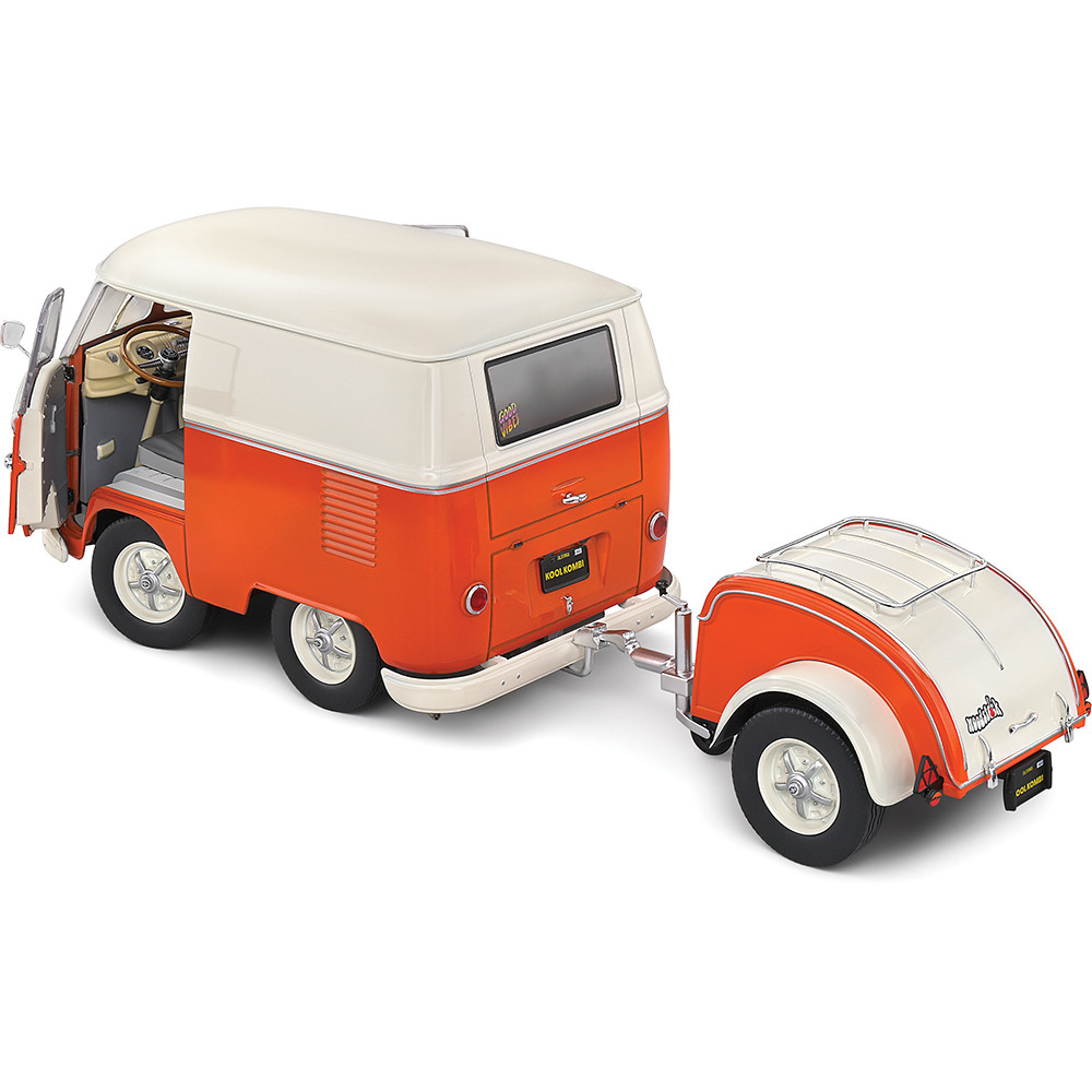 1950 Kool Kombi & Trailer Orange Diecast Model Car | Solido