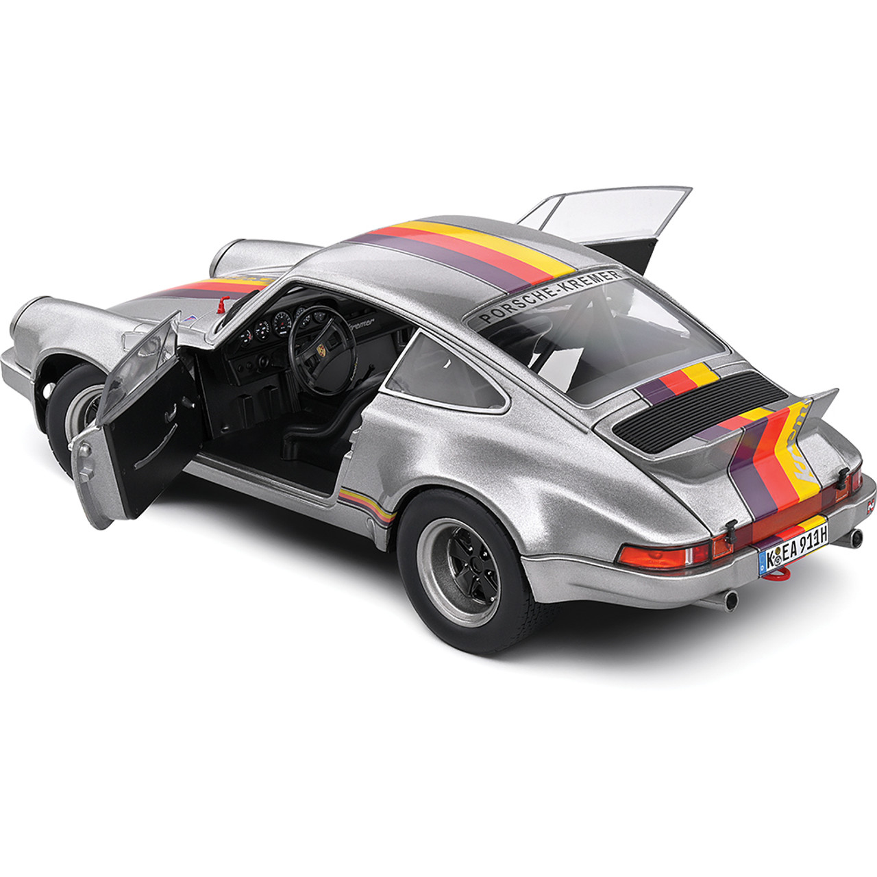 1973 Porsche 911 RSR Kremer Rally Silver Diecast Model Car