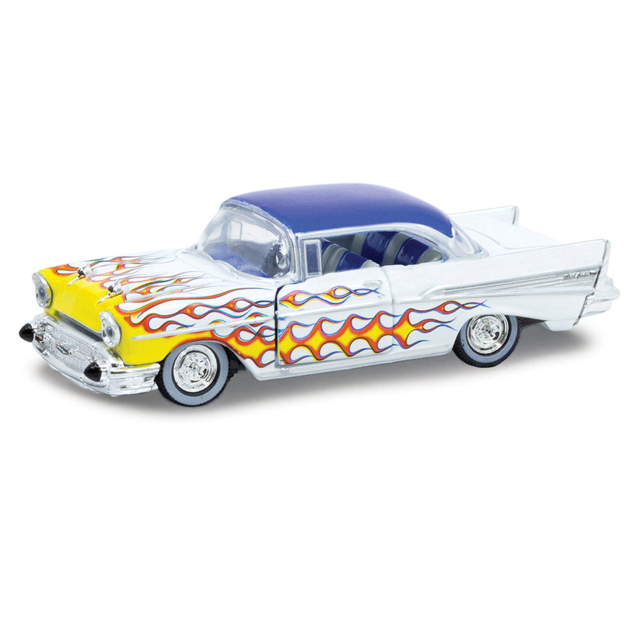 1957 Chevrolet Bel Air Hot Rod White Diecast Model Car | M2