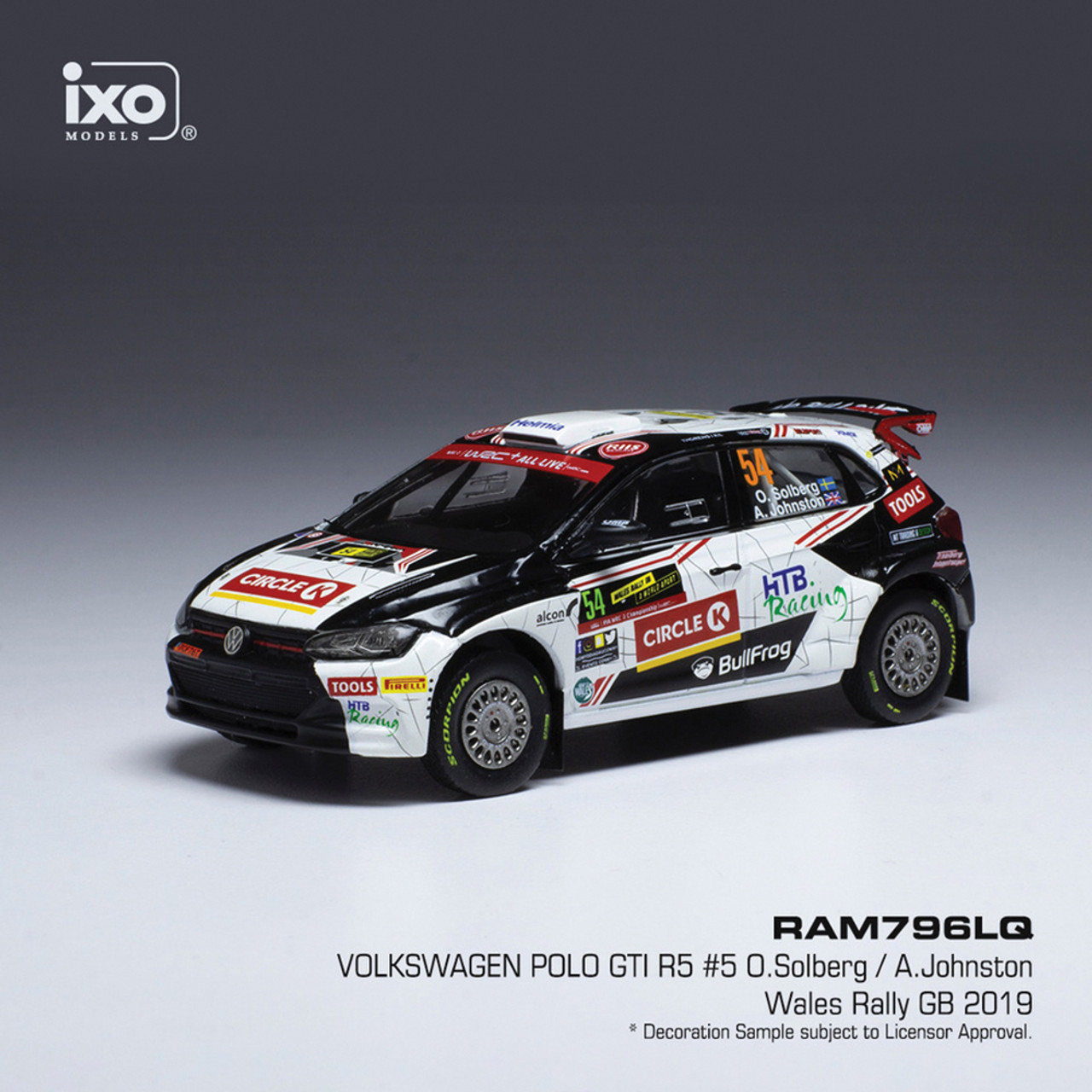 IXO  イクソ　1/43  VW ポロ GTI  R5  ミニカー　　新品 イクソモデル VW ポロ Gti R5 19ウェールズラリーGB #54 O