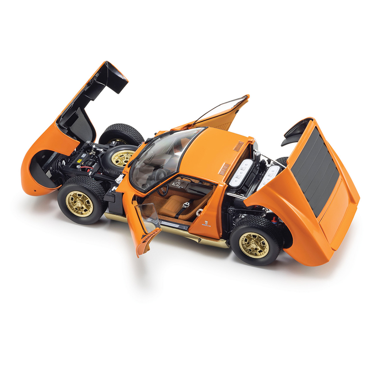 Lamborghini Miura 1/18ゴールド Kyosho Lamborghini Miura P400 Orange/Gold Diecast Model Car | Kyosho