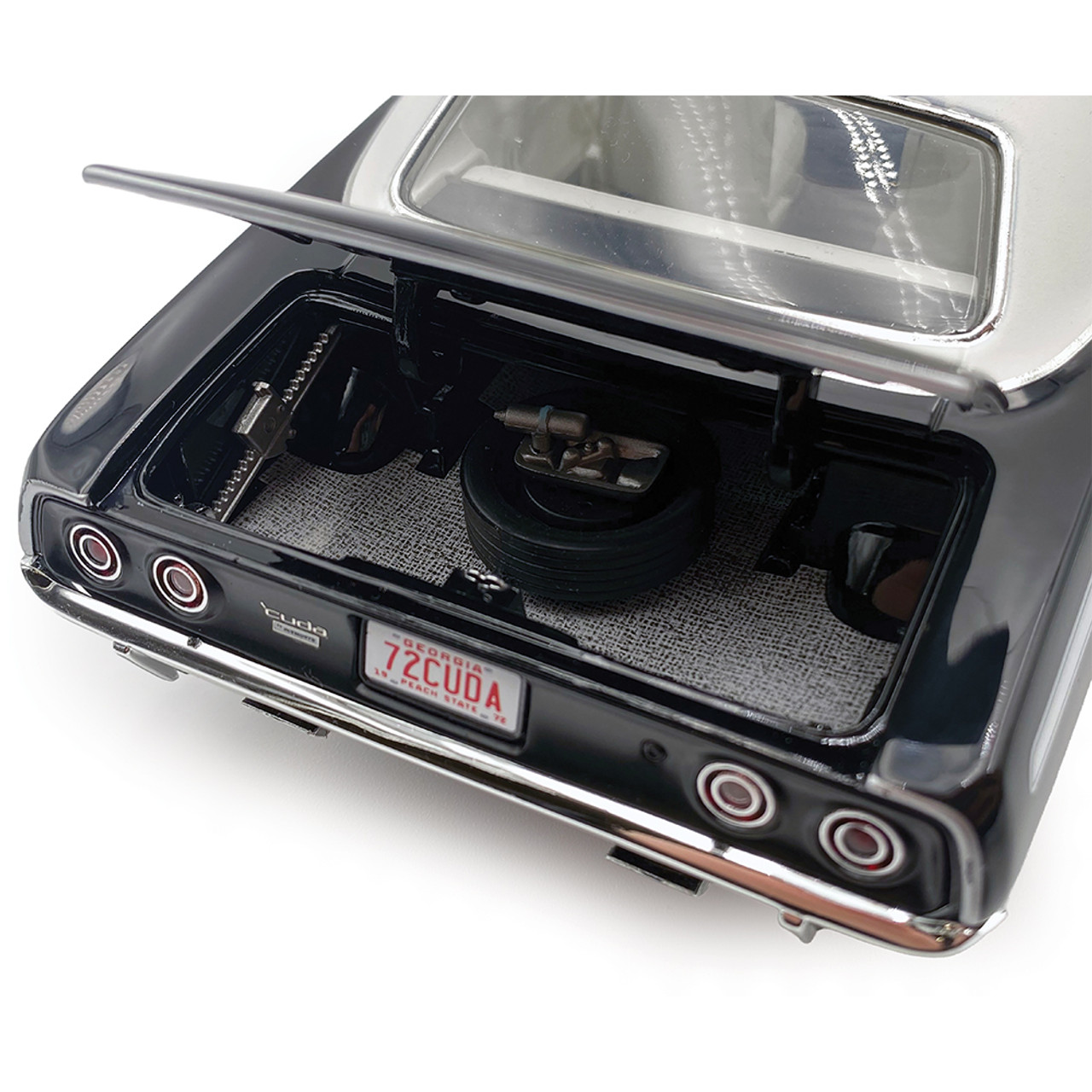 ACME 社　1/18 1972 プリマス・クーダ 340 1/18 ACME 1972 Plymouth Cuda 340 (Black on White) Diecast