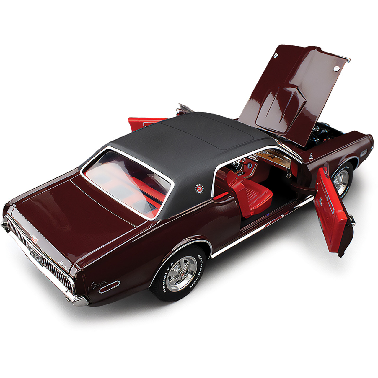 1968 Mercury Cougar XR7G Black Cherry Diecast Model Car