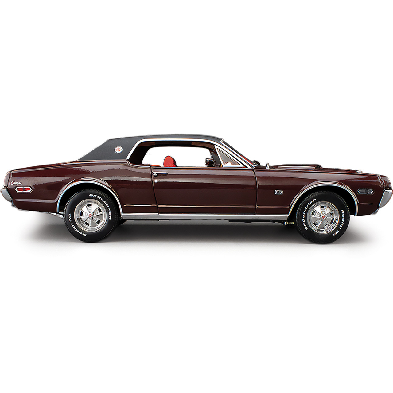 1968 Mercury Cougar XR7G Black Cherry Diecast Model Car