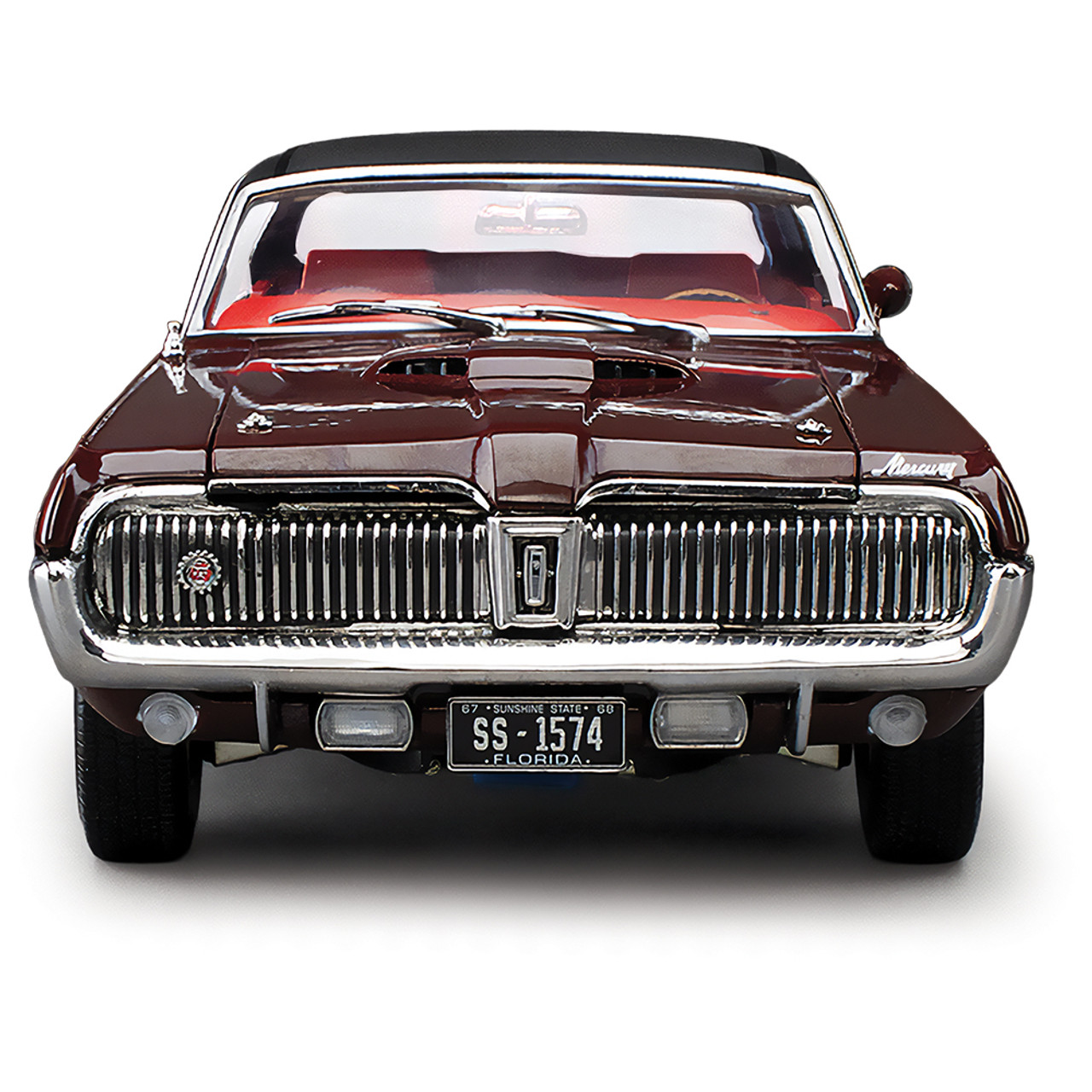 1968 Mercury Cougar XR7G Black Cherry Diecast Model Car
