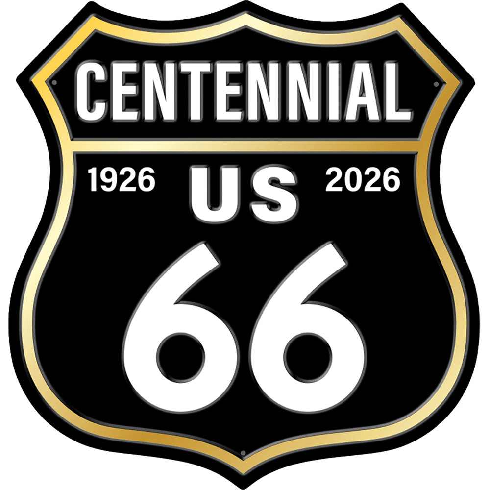 Route 66 Centennial Shield Metal Sign | Desperate Enterprises