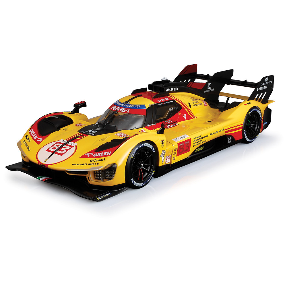 フェラーリ499P ホビーフォーラム 2025 モデルファクトリーヒロ　1/24 2024 Ferrari 499P 24HLM Yellow Diecast Model Car | Bburago
