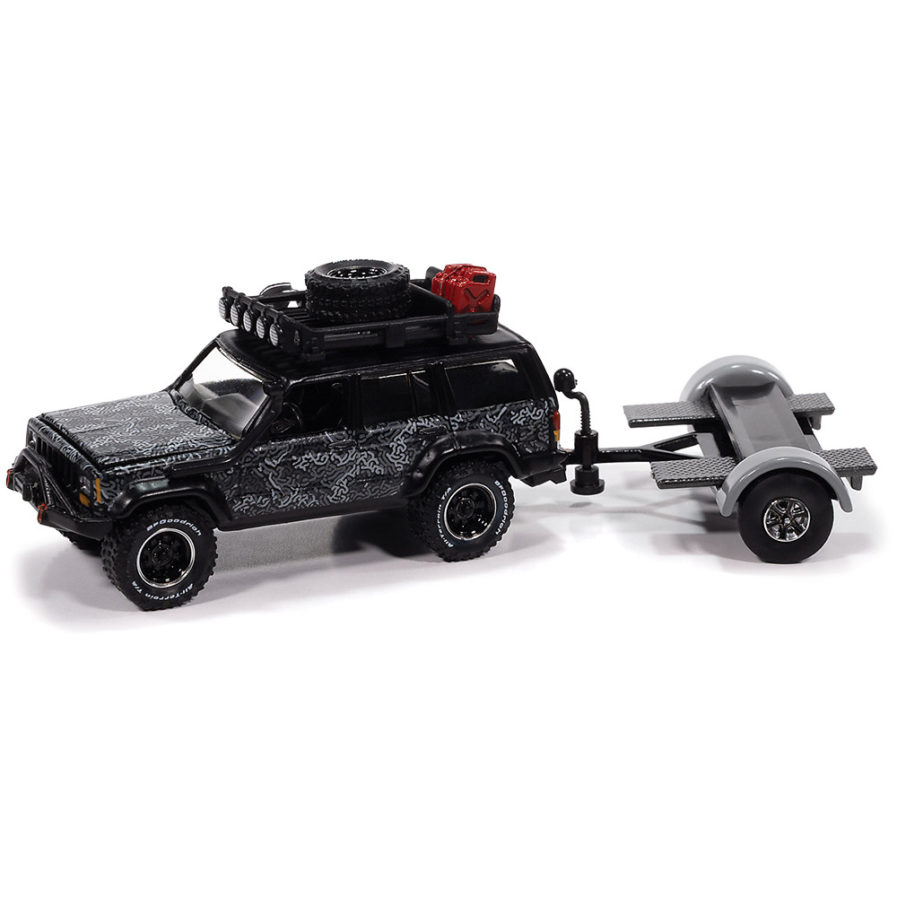 Jeep Cherokee XJ w/Tow Dolly Black w/Gray Pattenn | Johnny