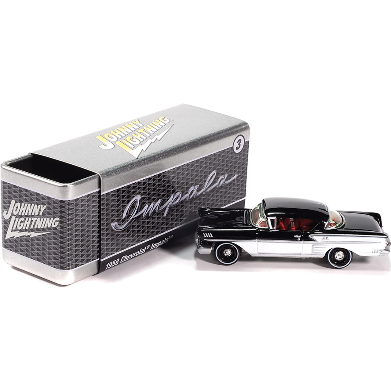 1958 Chevy Impala Onyx Black Diecast Model Car | Johnny
