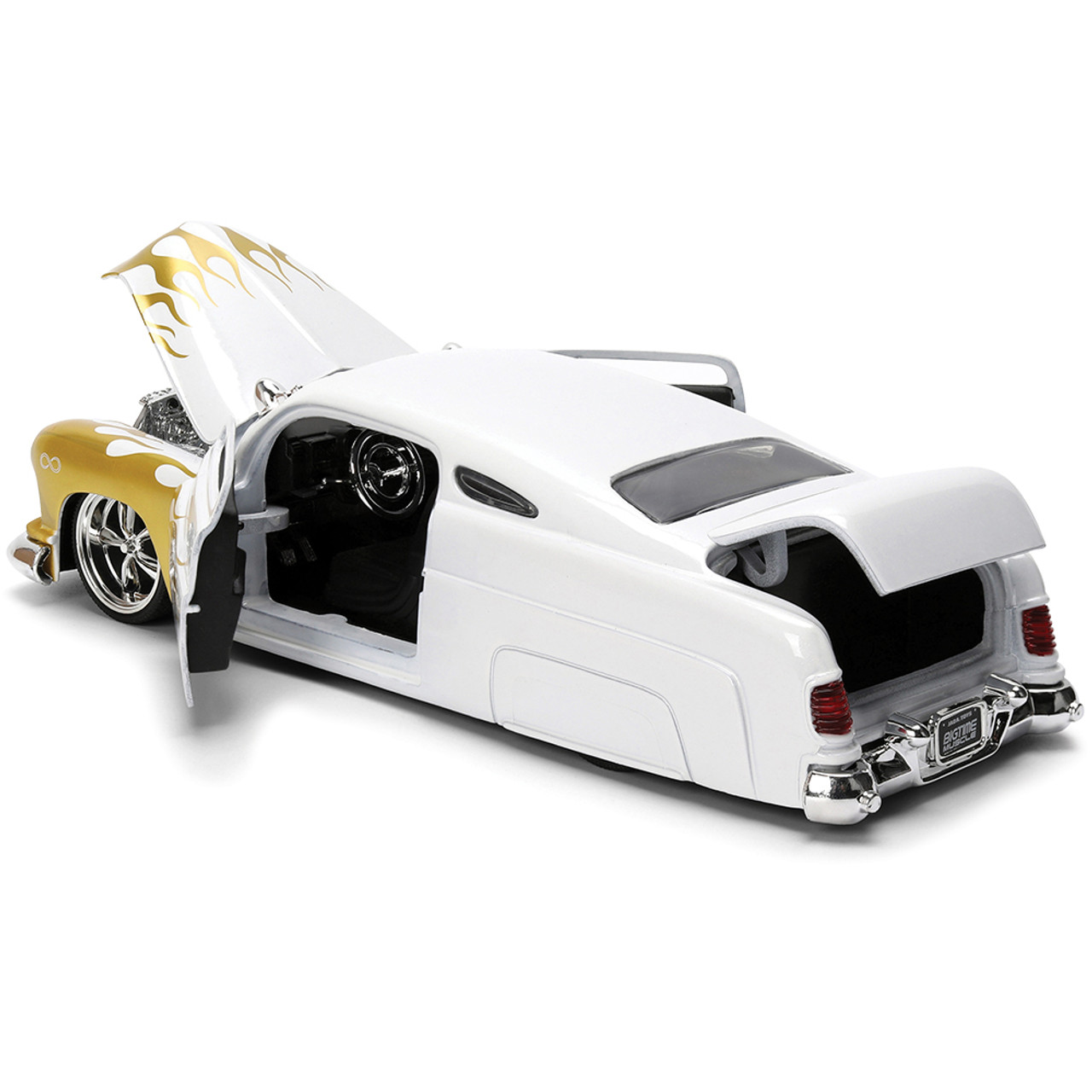 1951 Mercury White w/Gold Flames Diecast Model Car | Jada Toys
