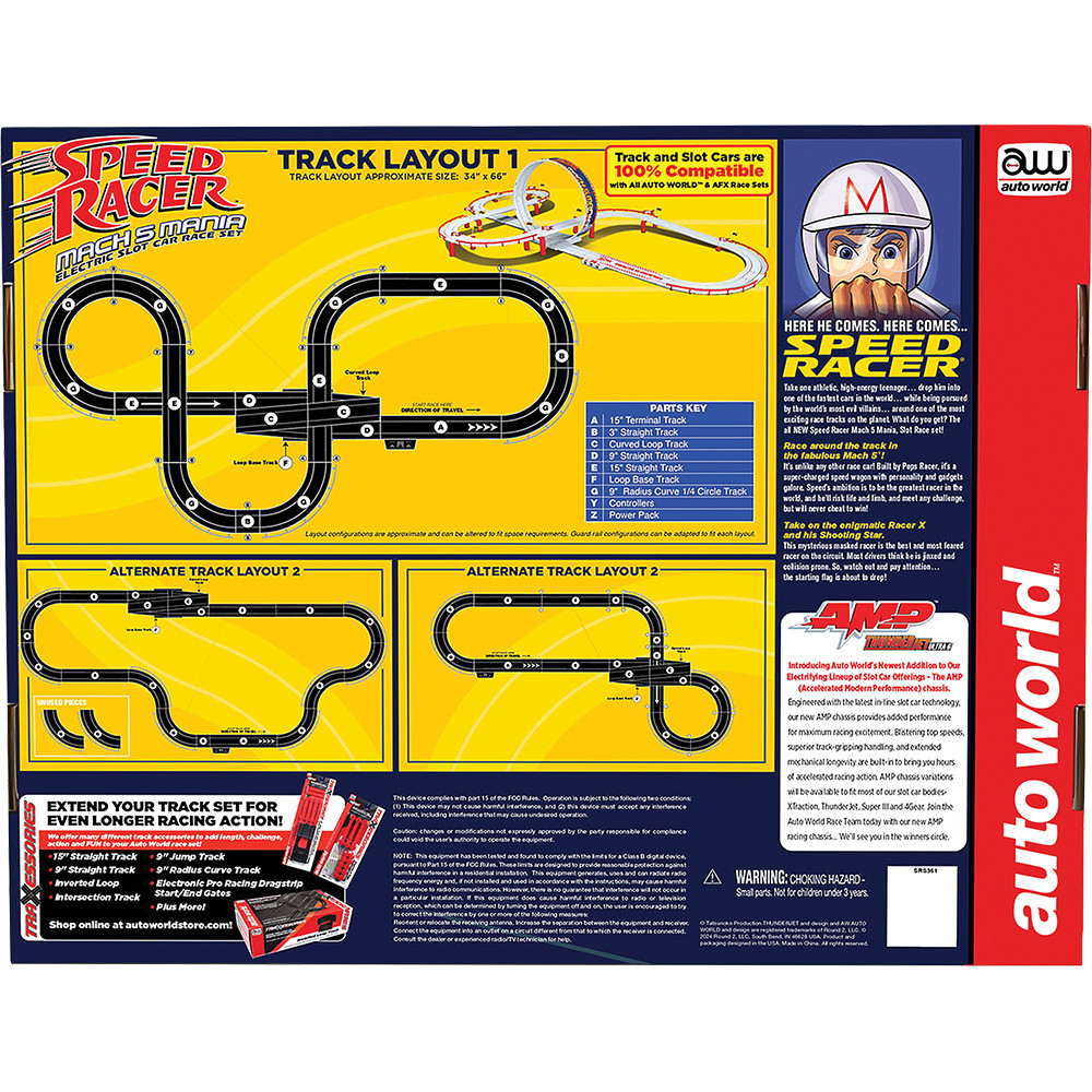 Speed Racer Mach 5 Mania Slot Car Race Set w/Mach 5 & Shooting Star