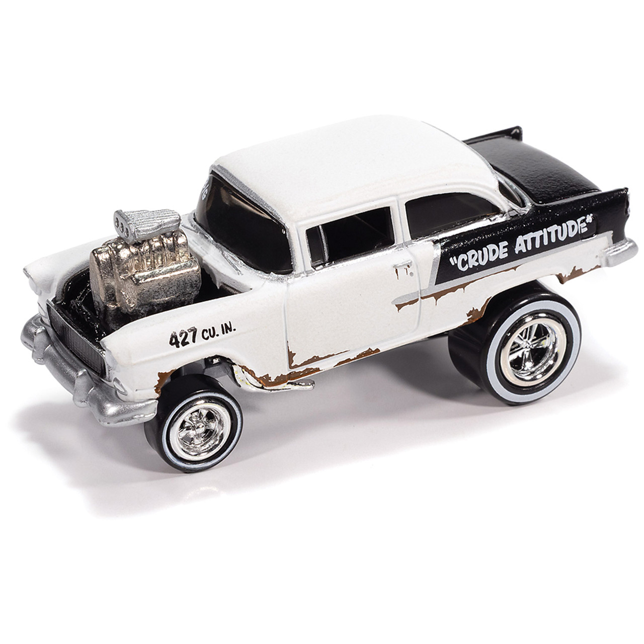 1955 Chevy Bel Air Gasser Zingers Flat White w/Rusty Lettering