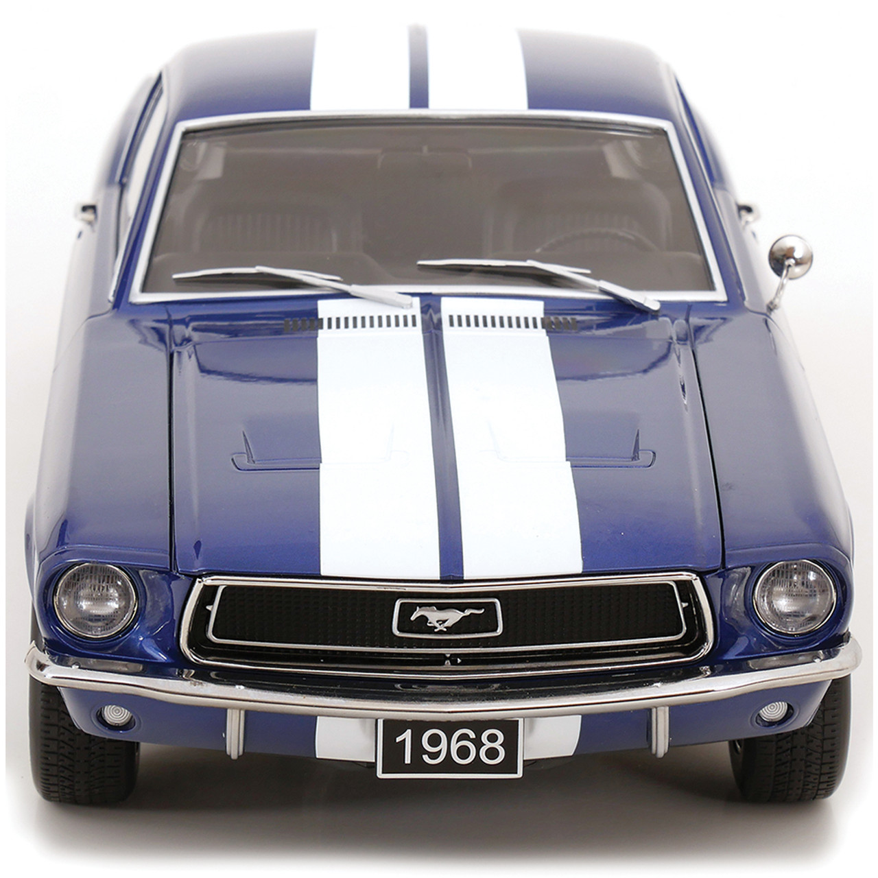 1968 Ford Mustang GT Fastback Blue/white Diecast Model Car
