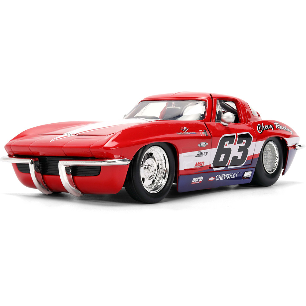 1963 Chevy Corvette Split Window Red #63 Diecast Model Car | Jada Toys