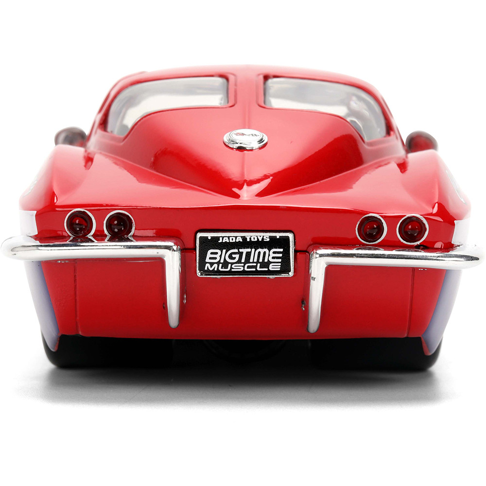TW２４３ M6 1963 Chevy Corvette Split Window Red #63 Diecast Model Car