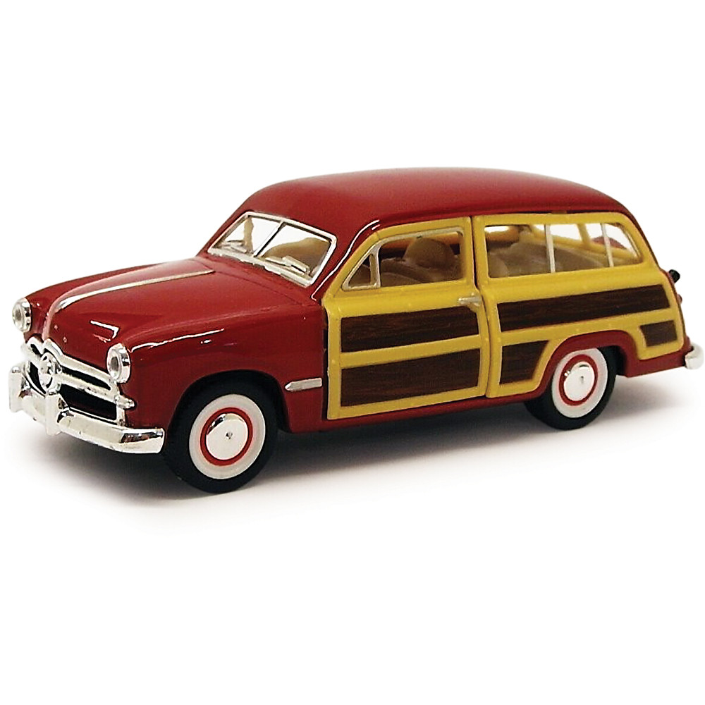 1949 Ford Woody Wagon Bright Red Diecast Model Car | Motormax