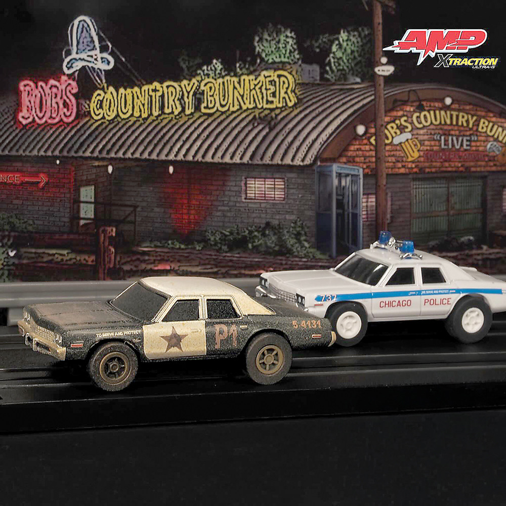 廃盤レア！帯付き！博多ザ・ブリスコ　Redrive in Bluesoul Blues Brothers Hustle Slot Race Set w/ Bluesmobile & 1975 Chicago